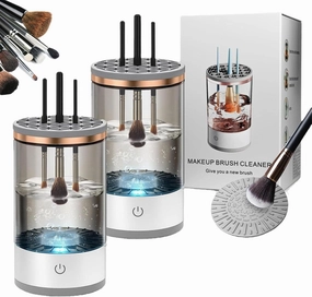 Jfxgjuv Beauty Swirl Cosmetic Brush Cleaner, The Cozy Luna Brush Cleaner, Beautyswirl - Cosmetic Brush Cleaner, Automatic Spinning Makeup Brush Cleaner Machine Deep Cleaning (White White,One Size)