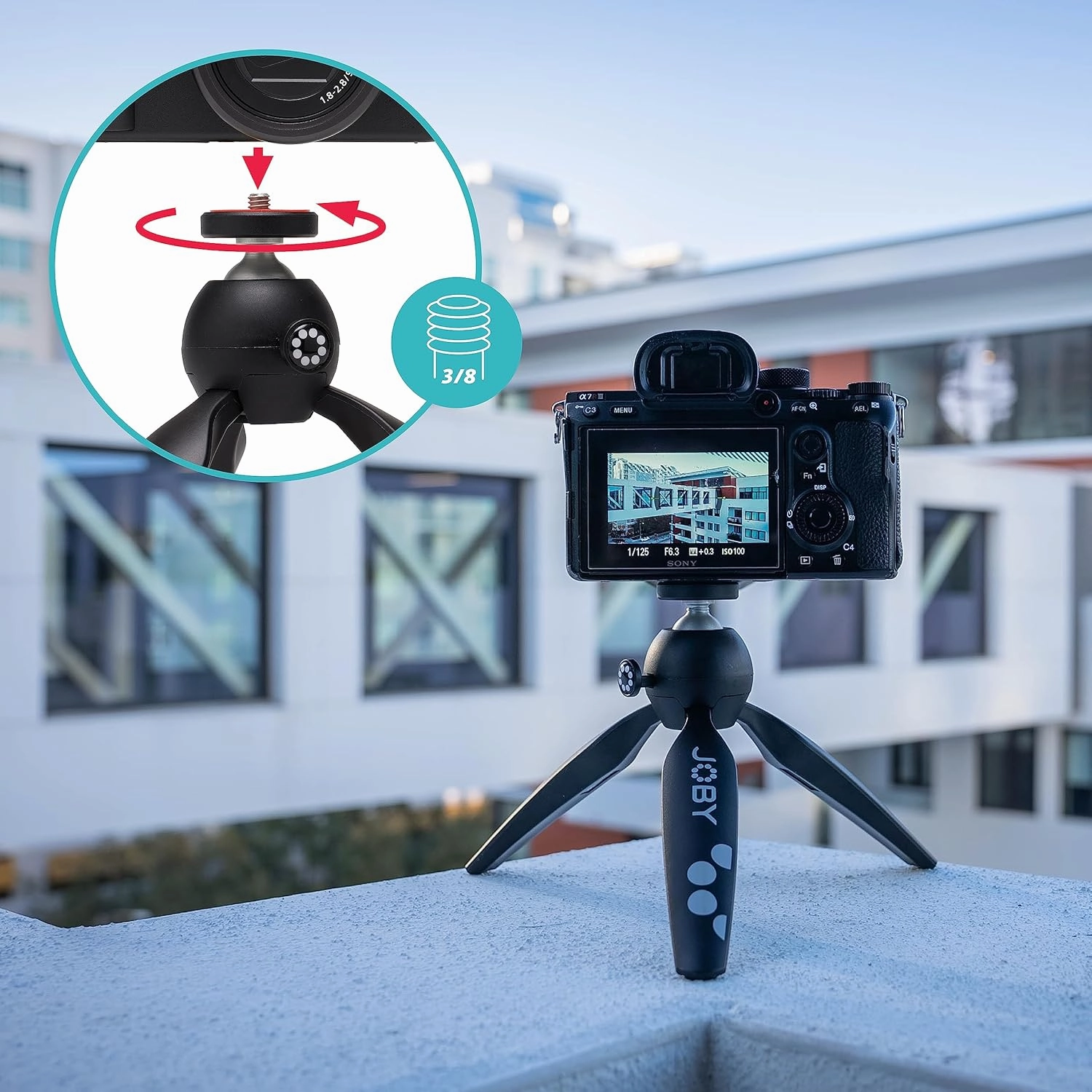 JOBY HandyPod 2, Table Top Tripod with BallHead, Handheld Phone Tripod for Smartphones, Action Cam and Mirrorless Cameras or Devices up to 1.0Kg (2.2lbs), Black