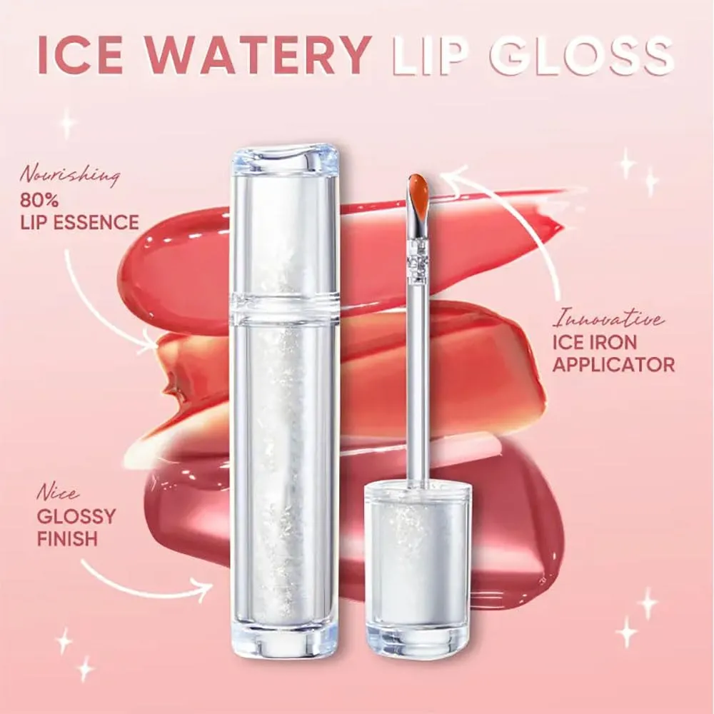 Judydolll Ice Watery Lip Gloss, Ice Iron Tinted Lip Tint, Jelly Hydrating Lip Gloss, Long-Lasting Lightweight Lip Tint (#06)