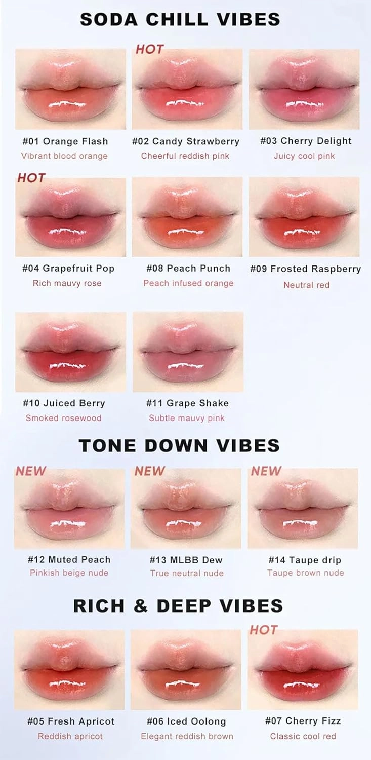 Judydolll Ice Watery Lip Gloss, Ice Iron Tinted Lip Tint, Jelly Hydrating Lip Gloss, Long-Lasting Lightweight Lip Tint (#011)