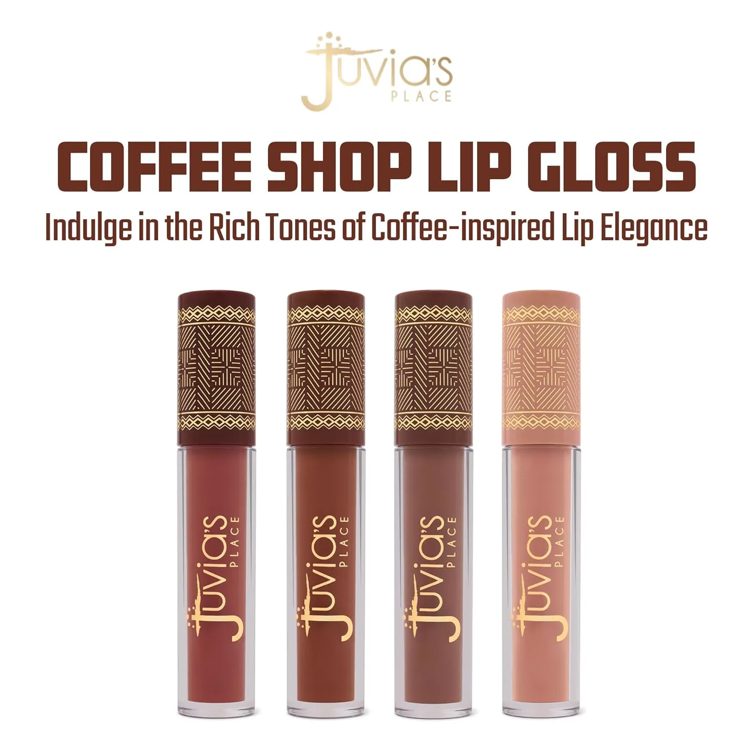 Juvia's Place Coffee Shop Lip Gloss - Brown Sugar - Hydrating Butter Lip Gloss for Women, Long-Lasting Shine, Moisturizing Glass-like Finish, Plumping Non-sticky Lip Gloss, Suitable for every vibe