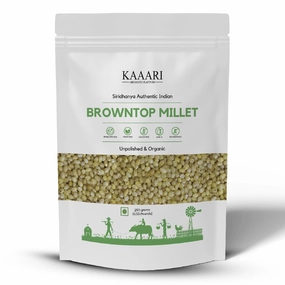 Kaaari Browntop Millet Organic Whole Grain | Ancient Grains, Natural, Organic Millet Grain, Unpolished, High in Fiber & Protein, Low GI, Gluten Free, Vegan | Ideal for Healthy Cooking | 8.8oz (250g)