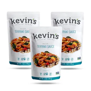 Kevin's Natural Foods Teriyaki Sauce - Paleo Simmer Stir-Fry Sauce, Gluten Free, No Preservatives, Non-GMO - 3 Pack (Teriyaki)