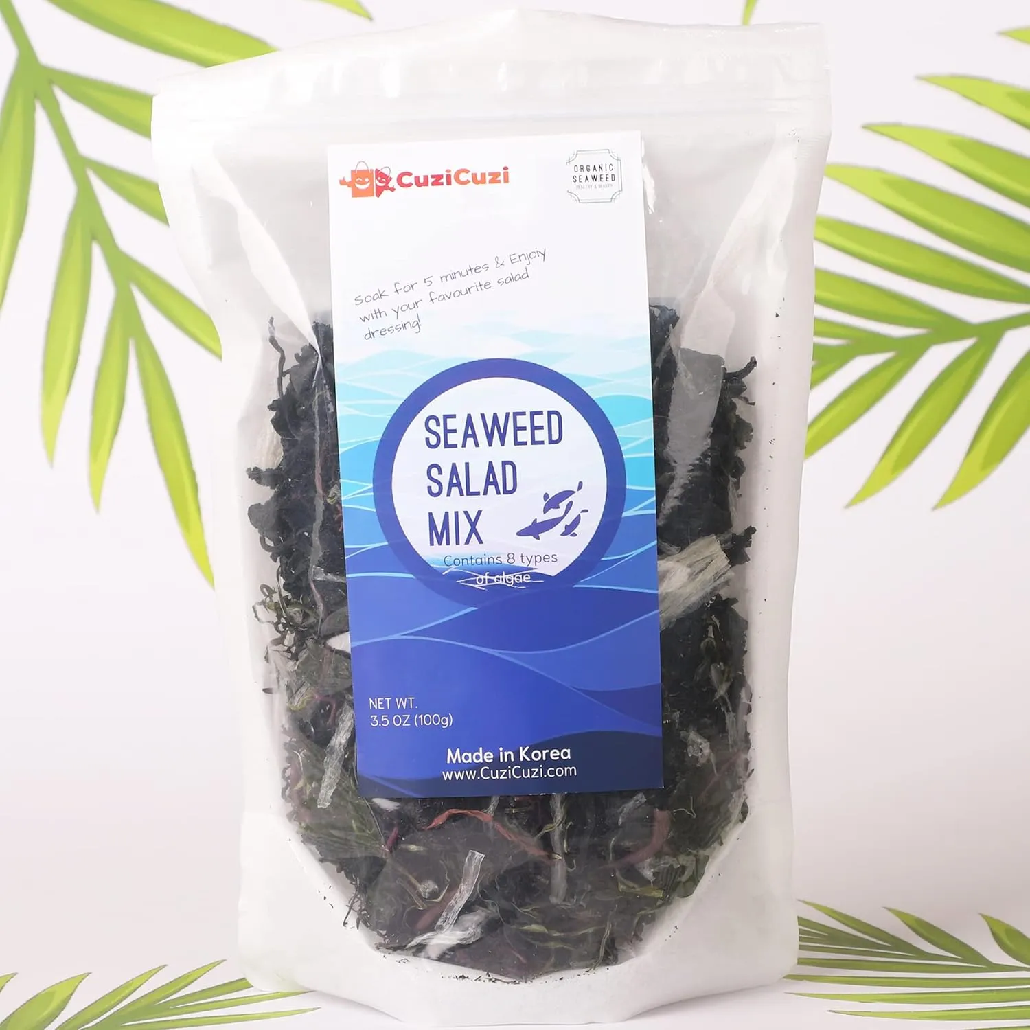 Korean Assorted Seaweed Salad Kit 3.53oz, Serves 12 - Ready-to-Eat, 8 Premium Seaweeds, Easy-to-Prepare, Nutritious Side Dish
