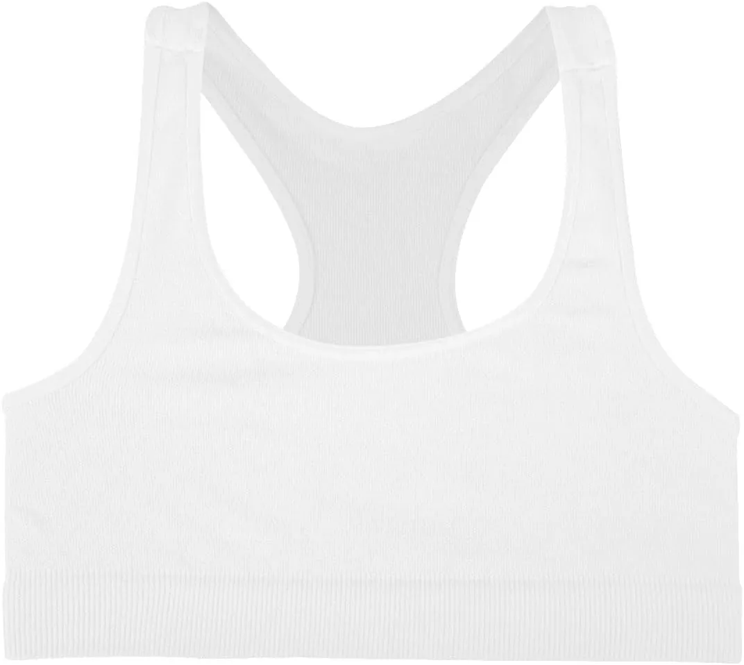 Kurve Girl’s Stretchy Crop Racerback Undershirt Training Sports Bra, UV Protective Fabric, UPF 50 , Made in USA,