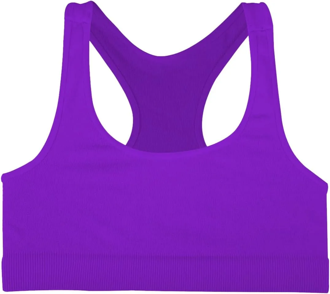 Kurve Girl’s Stretchy Crop Racerback Undershirt Training Sports Bra, UV Protective Fabric, UPF 50 , Made in USA,