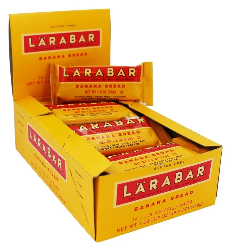 Larabar Gluten Free Bar, Banana Bread, 1.6 oz Bars (16 Count), Whole Food Gluten Free Bars, Dairy Free Snacks