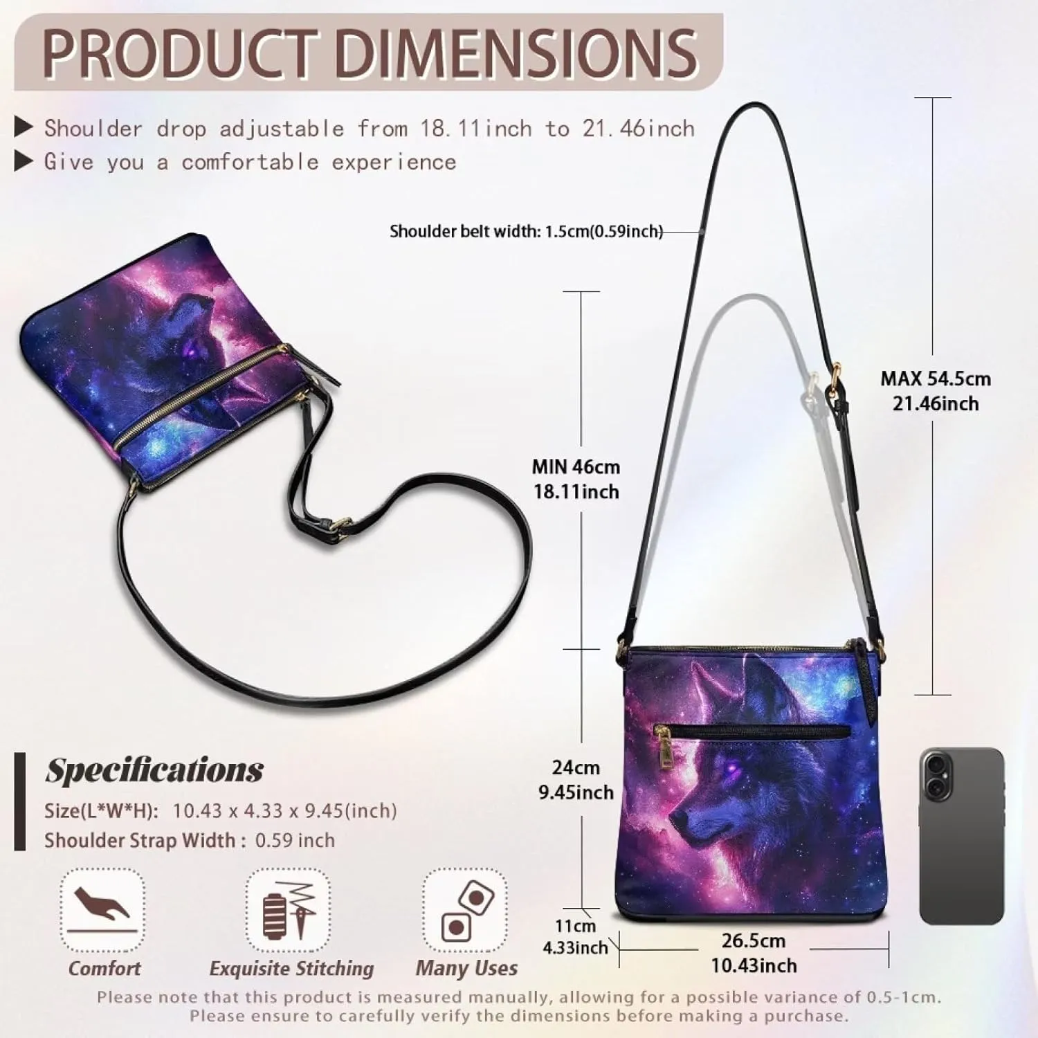 Large Capacity Leather Shoulder Bag with Adjustable Strap for Women