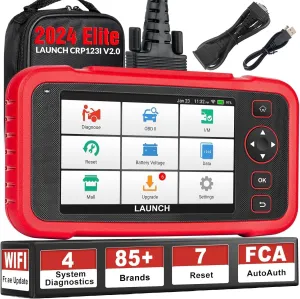 LAUNCH OBD2 Scanner CRP123I V2.0 Elite,Scan Tool Upgrade of CRP123E/CRP129E for ABS/SRS/AT/ENG, FCA SGW, 7 Reset Services, Oil/Brake/BMS/SAS/D.P.F/ABS Bleeding/Throttle Adaption, Free Lifetime Upgrade
