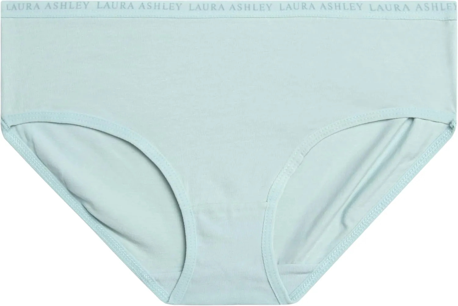 Laura Ashley Girls Underwear Briefs - 5 Pack Soft Comfort Stretch Breathable Cotton Underwear Panties for Girls (Sizes:4-12)