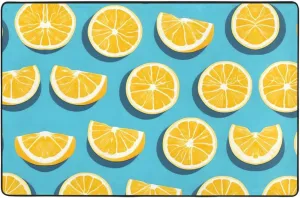 Lemon Wedges Printing Anti-Slip Floor mat Carpet Rug 72"x48" for Living Room Office Coffee Table Bed Balcony
