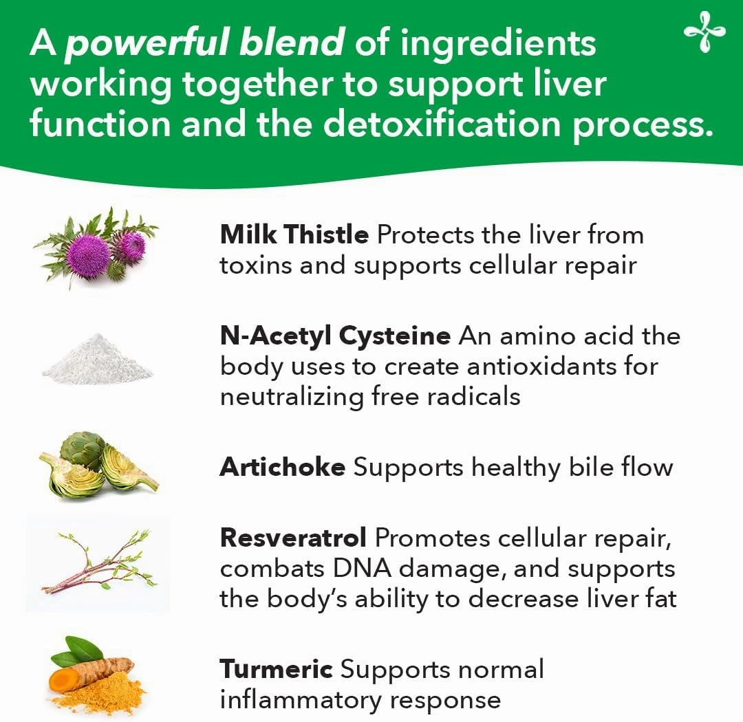 LifeSeasons Puri-T - Liver Cleanse & Detox Support Supplement - Resveratrol, N-Acetyl Cysteine, Milk Thistle, Artichoke & Turmeric - Supports Tissue Regeneration & Healthy Bile Flow - 60 Capsules