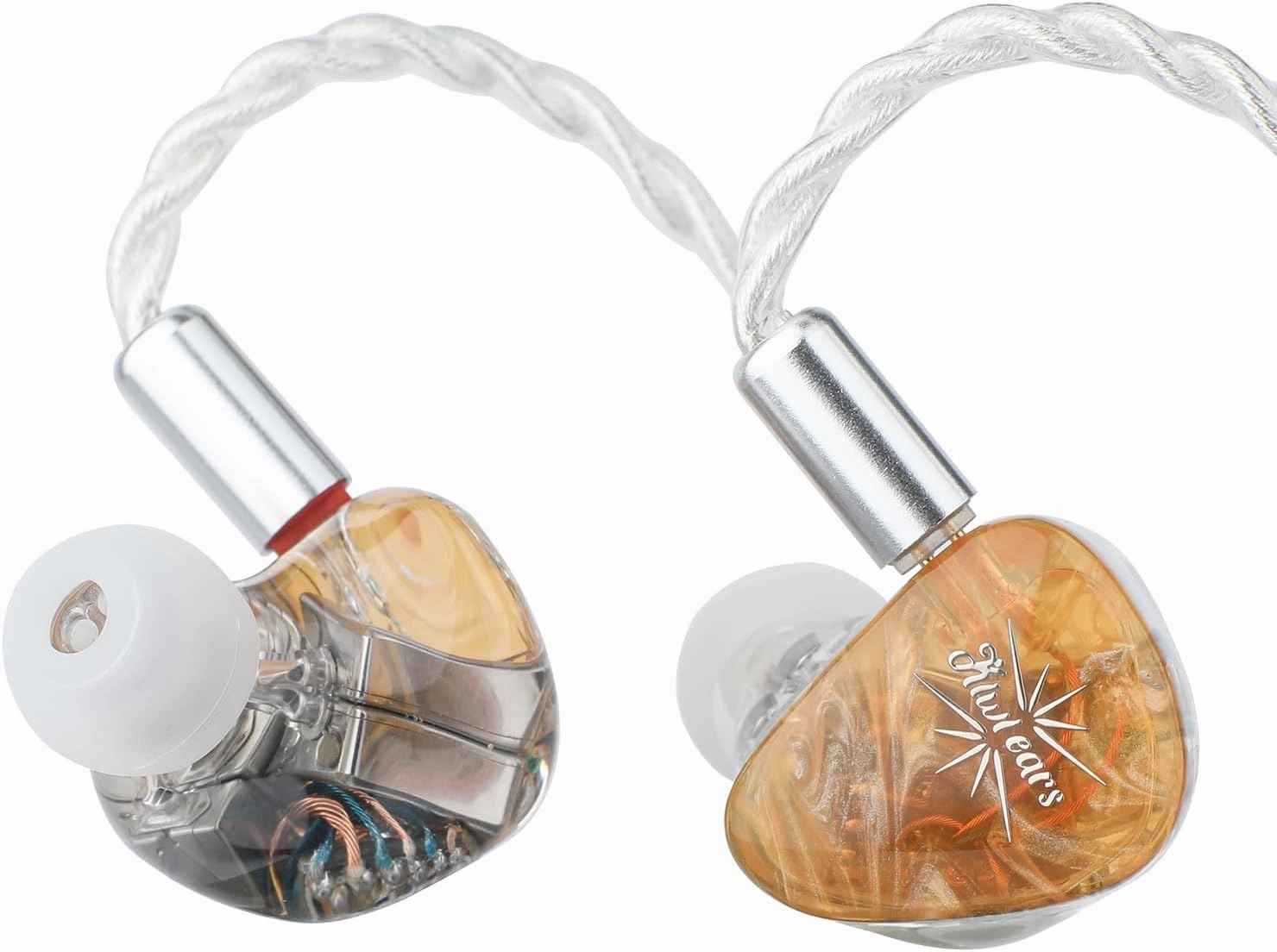 Linsoul Kiwi Ears Orchestra Lite Performance Custom 8BA in-Ear Monitor IEM with Detachable 4-core 7N Oxygen-Free Copper OFC Cable, Handcrafts Faceplate for Audiophile Studio Musician (Orange)