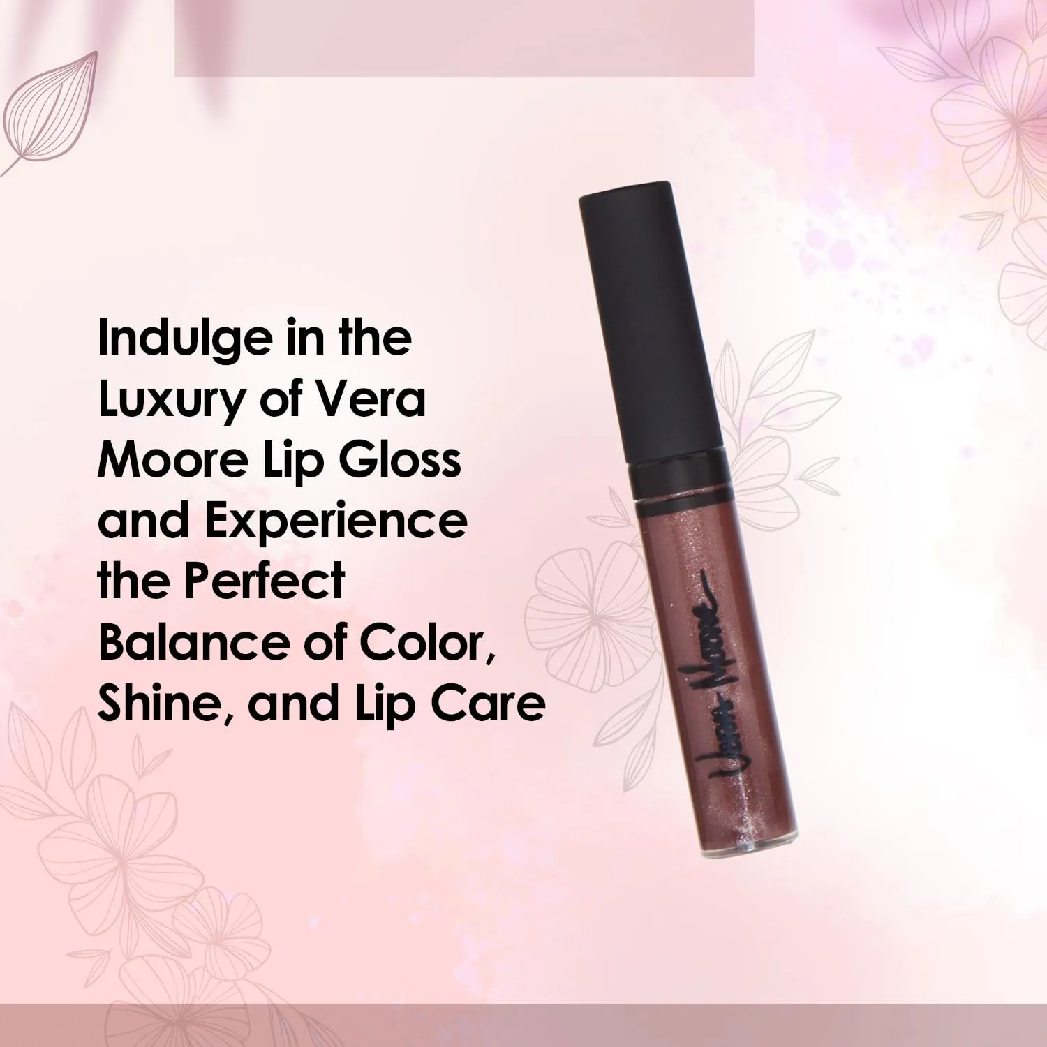 Lip Gloss, Moisturizing Lip Color with Shimmer for Long Lasting Shine, Lightweight Lip Stain, Girls Non-Sticky Lip Gloss with Aloe Vera, W/Vitamin C, E (Chocolate)