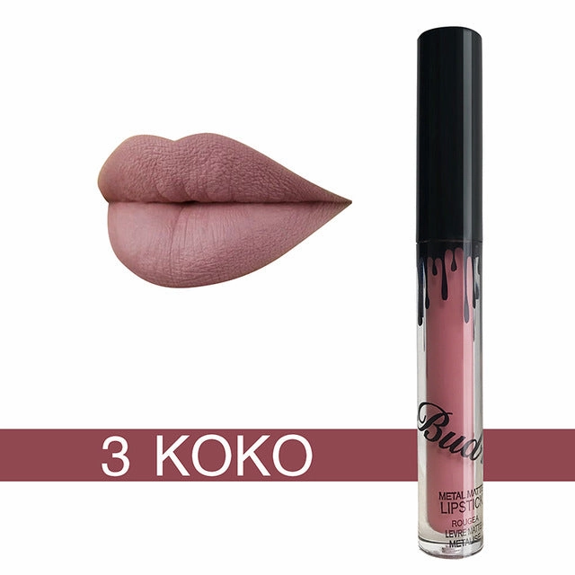 Lip Kit Matte Lip Kits - Liquid lipstick glitter Hot Sexy Colors waterproof Long Lasting matte Lip gloss pen Make up red with matte lip baton