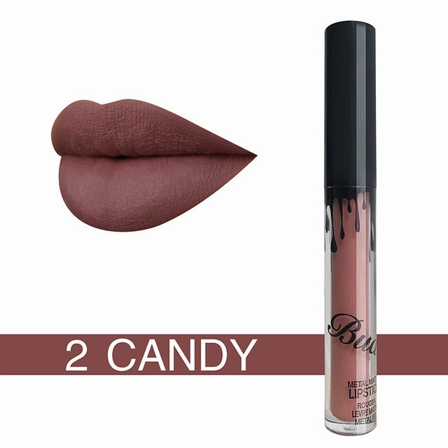 Lip Kit Matte Lip Kits - Liquid lipstick glitter Hot Sexy Colors waterproof Long Lasting matte Lip gloss pen Make up red with matte lip baton