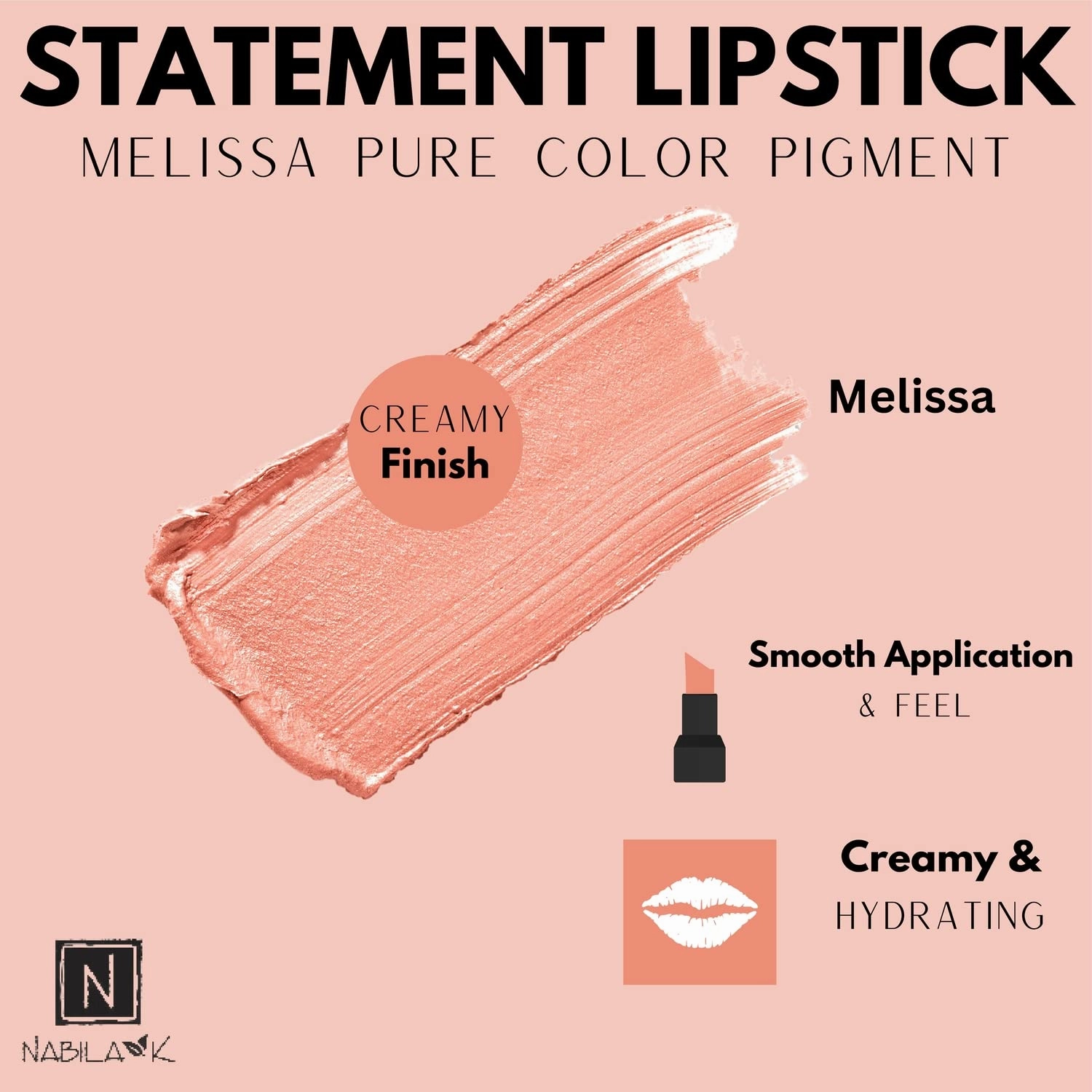 Lipstick - Long Lasting with Glossy Finish - Hydrates & Seals in Moisture - Cruelty Free Lip Color for Perfect Pout (Melissa)
