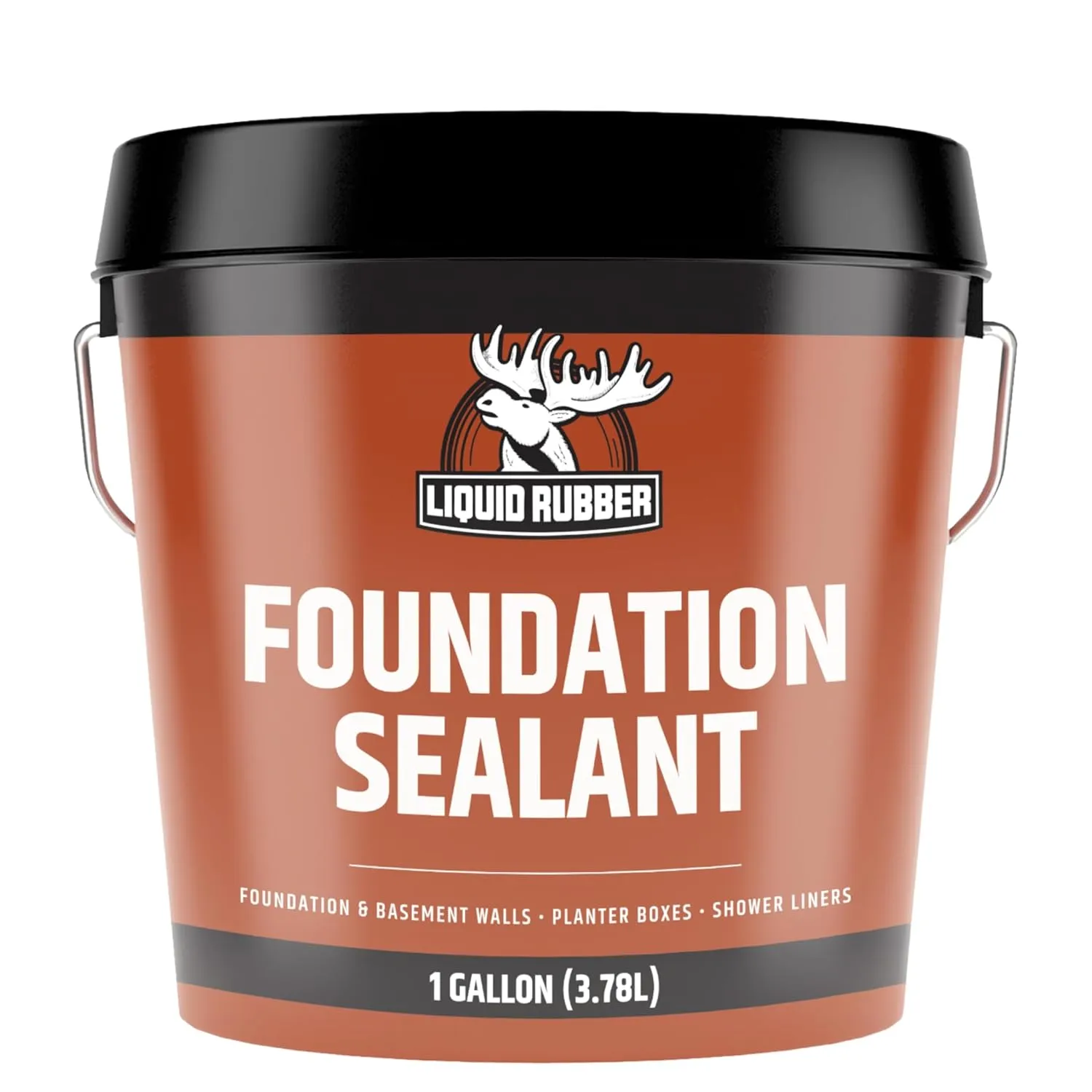 Liquid Rubber Basement and Foundation Repair Sealant - Waterproof Concrete Sealer & Crack Filler - Flexible Coating for Indoor & Outdoor Use - Waterproofing Paint - Black, 1 Gallon