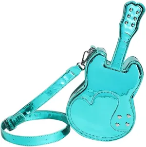 Love Riveted Glossy Violin/Guitar/Piano Handbag Crossbody Bag, Quilted PU Leather Zipper Closed Purse Shoulder Bag For Women