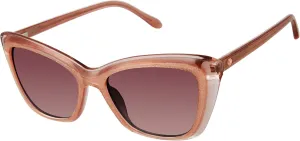 Lulu Guinness L192 Cat Eye Sunglasses for Women, 56 mm, UV400 Protection, Blush Crystal