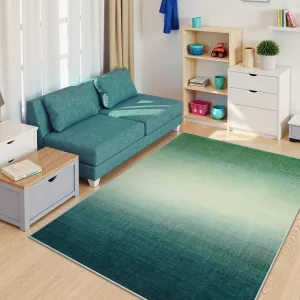 Machine Washable 5x7 Area Rugs for Living Room Ombre, Non Slip Green Soft Low Pile Abstract Modern Cute Girls Rugs for Bedroom Indoor, Large Carpet Playroom Nusrery Kids Dining Office Room Rugs