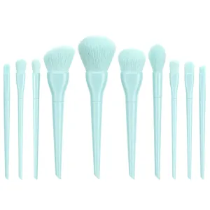 Make Brushes Cosmetic Eyeliner 10PCS Concealer Eyebrow Foundation Up Brush Makeup Products(Color:Blue)
