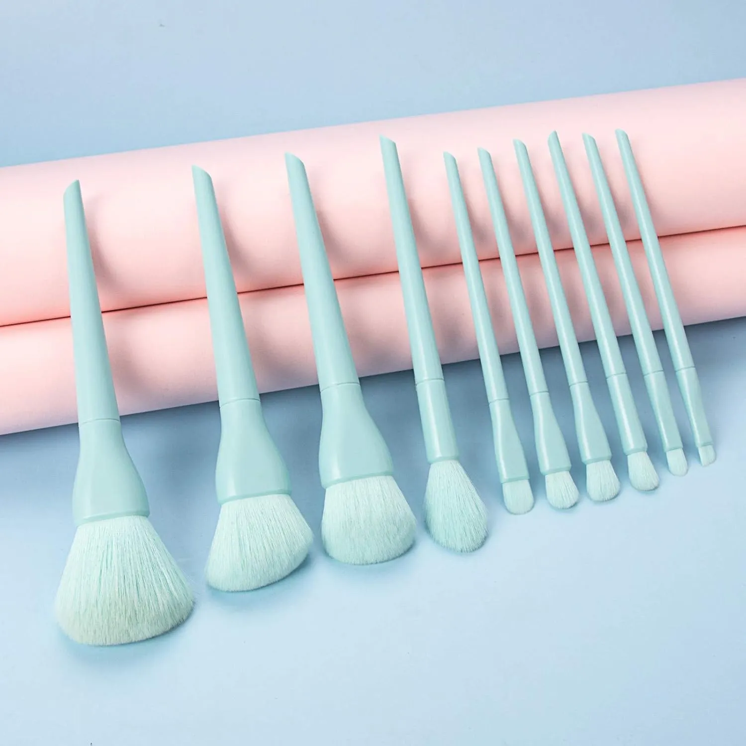 Make Brushes Cosmetic Eyeliner 10PCS Concealer Eyebrow Foundation Up Brush Makeup Products(Color:Blue)