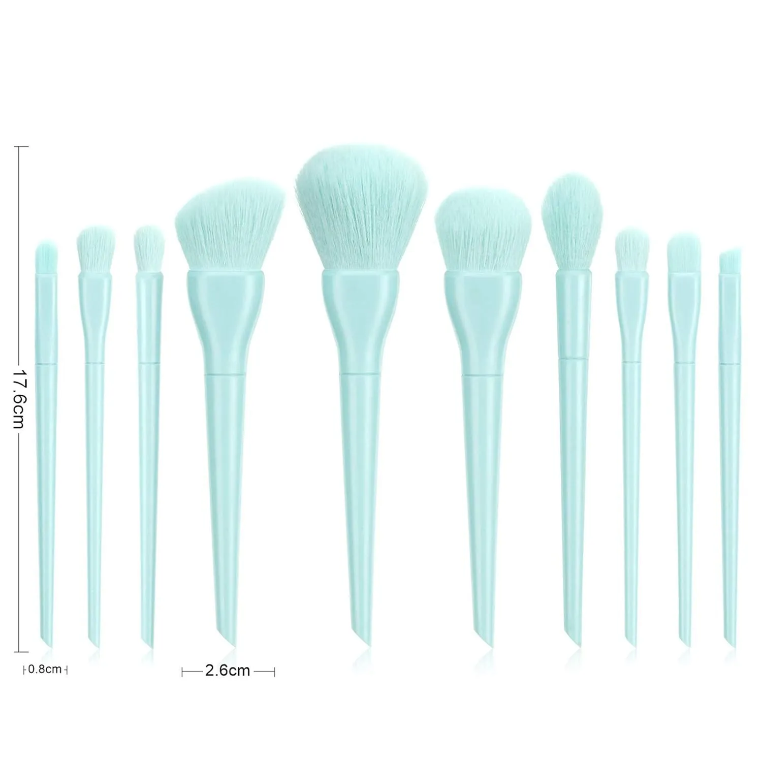 Make Brushes Cosmetic Eyeliner 10PCS Concealer Eyebrow Foundation Up Brush Makeup Products(Color:Blue)