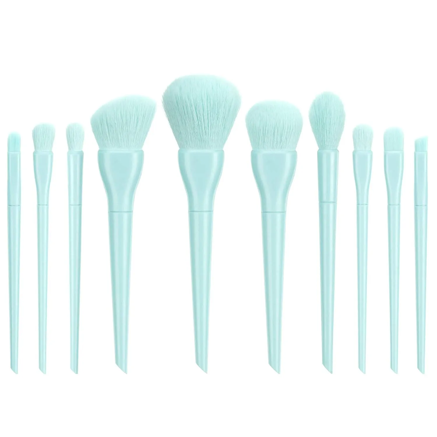 Make Brushes Cosmetic Eyeliner 10PCS Concealer Eyebrow Foundation Up Brush Makeup Products(Color:Blue)