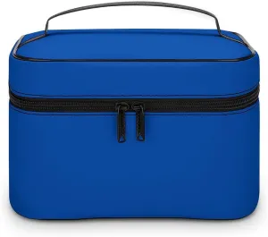 Makeup Bag, Cobalt Blue Solid Color Travel Cosmetic Bag Makeup Organizer Case Large Capacity Portable Zipper Toiletry Bag for Women
