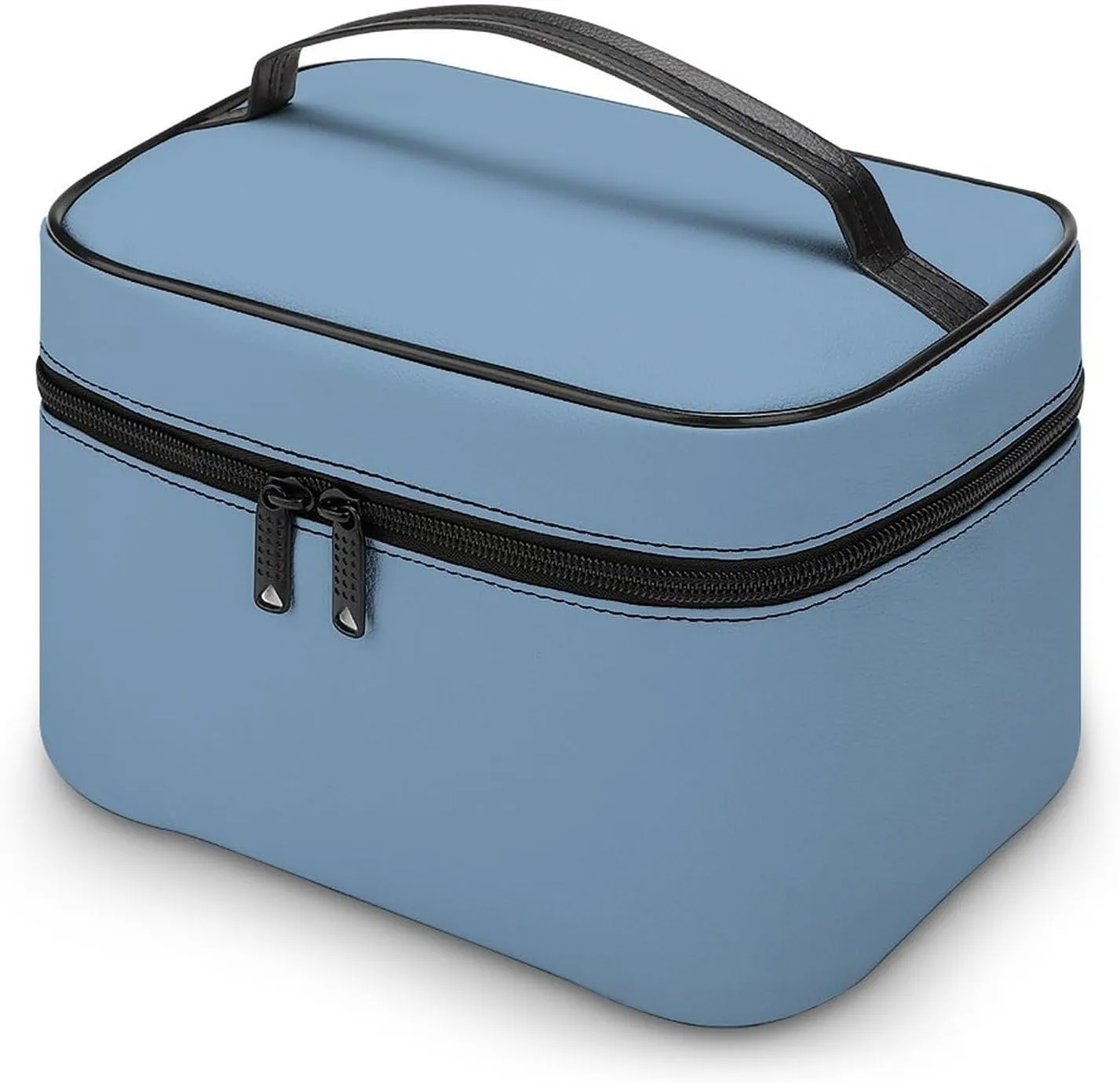 Makeup Bag, Dusty Blue Solid Color Travel Cosmetic Bag Makeup Organizer Case Large Capacity Portable Zipper Toiletry Bag for Women