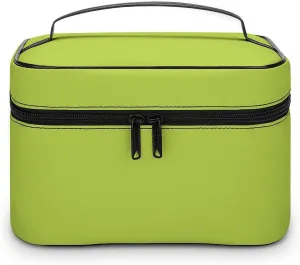 Makeup Bag, Green Plain Solid Colo Travel Cosmetic Bag Makeup Organizer Case Large Capacity Portable Zipper Toiletry Bag for Women