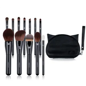 Makeup Brush 12Pcs Soft Brushes Portalbe Bag-Synthetic Goat Hourse Hair Brushes Beauty Tool Make Up Pen