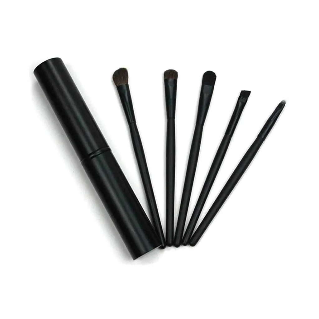 Makeup Brush 5pcs Travel Portable Mini Eye Makeup Brushes Set Smudge Eyeshadow Eyeliner Eyebrow Brush Lip Make Up Brush Kit Professional Cosmetic Products (Color : E)
