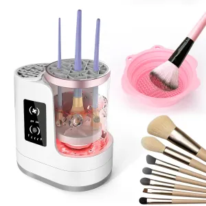 Makeup Brush Cleaner Machine,Easy Premium Cosmetic Brush Cleaner Professional Automatic Spinning Make up Brush Cleaning Tool Cleanser Machine Fit For All Size Makeup Brushes