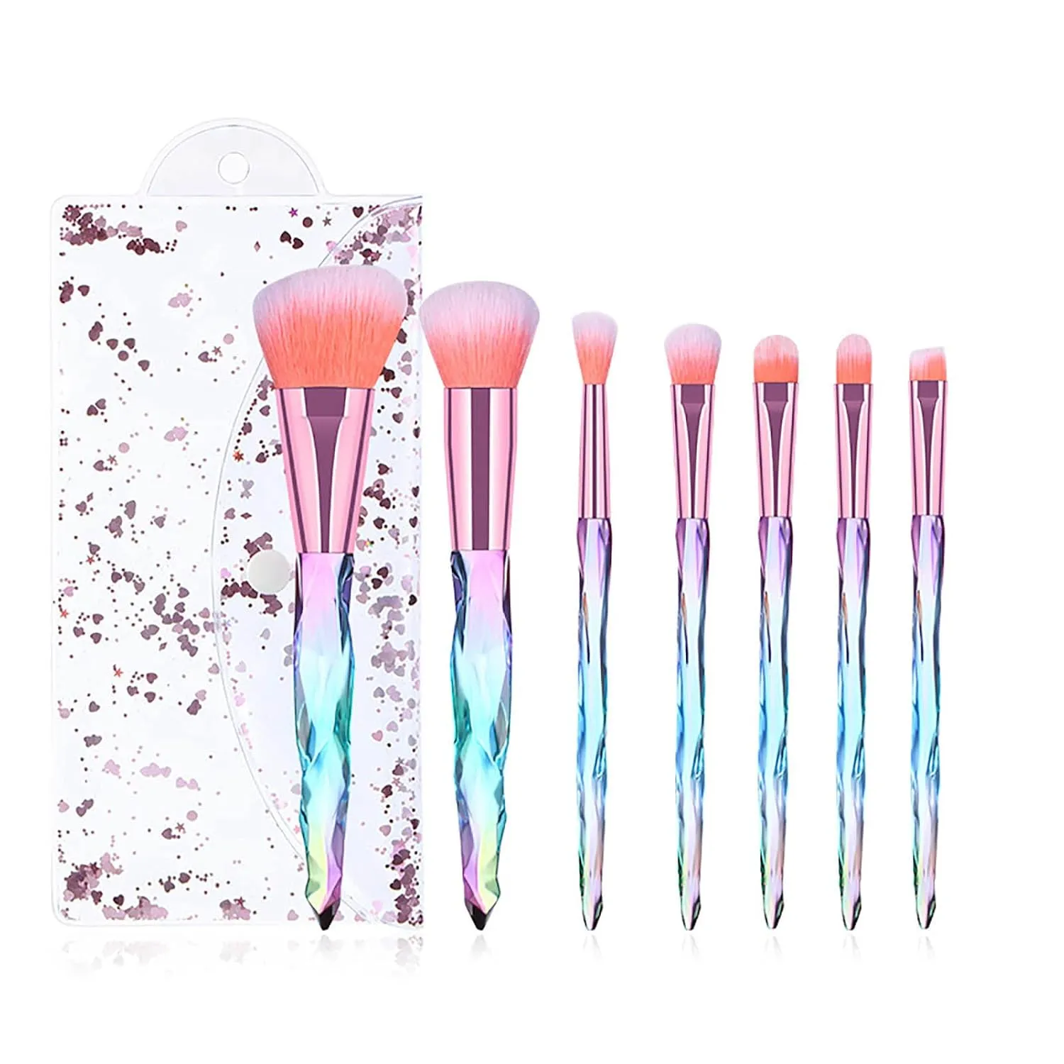Makeup Brushes Premium Synthetic Concealers Foundation Powder Eye Shadows Makeup Brushes Cosmetic Eyebrow Eyeshadow Powder Brush Lip Makeup Brushes Double Ended Makeup Brush(E,One Size)