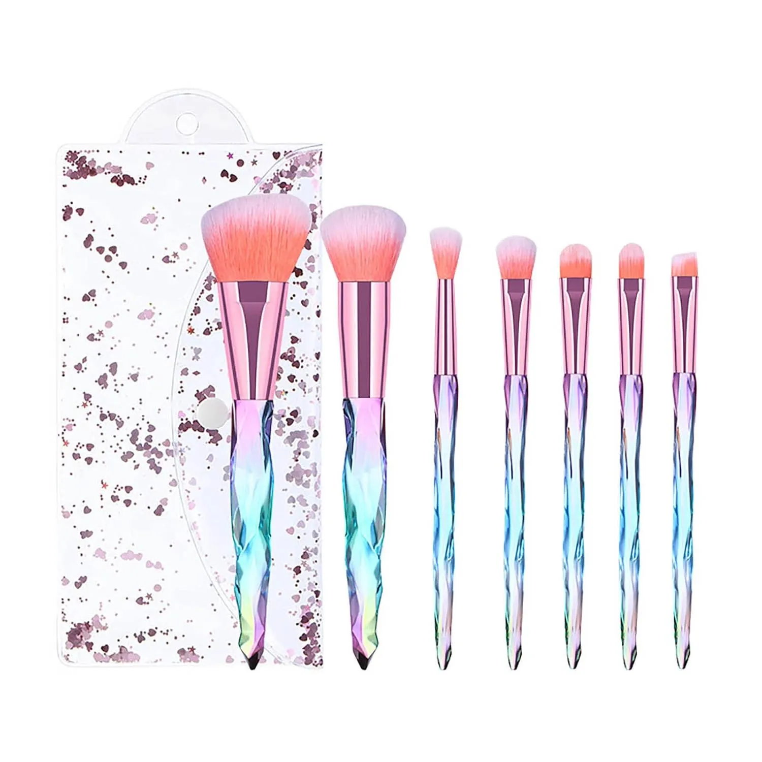 Makeup Brushes Premium Synthetic Concealers Foundation Powder Eye Shadows Makeup Brushes Cosmetic Eyebrow Eyeshadow Powder Brush Lip Makeup Brushes Double Ended Makeup Brush(E,One Size)