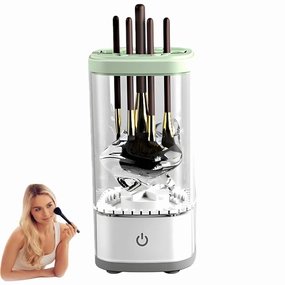 Makeup Brush Cleaner Machine Electric Makeup Brush Cleaner, Protable 6500 RPM Efficient Automatic Cleaners Type-C Charging for Home Use