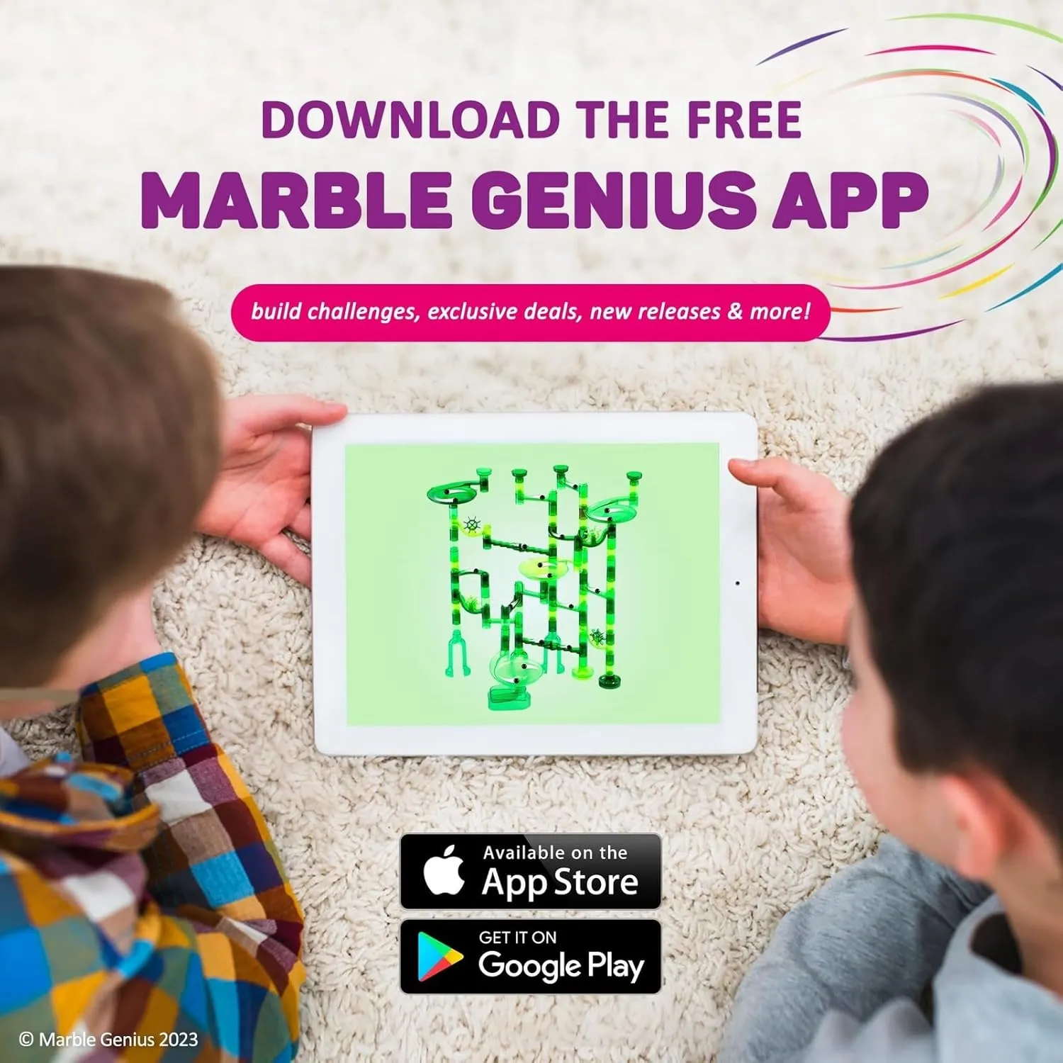 Marble Genius Marble Run Starter Set STEM Toy for Kids Ages 4-12 - 130 Complete Pieces (80 Translucent Marbulous Pieces and 50 Glass Marbles), Construction Building Block Toys, Theme (Jungle)