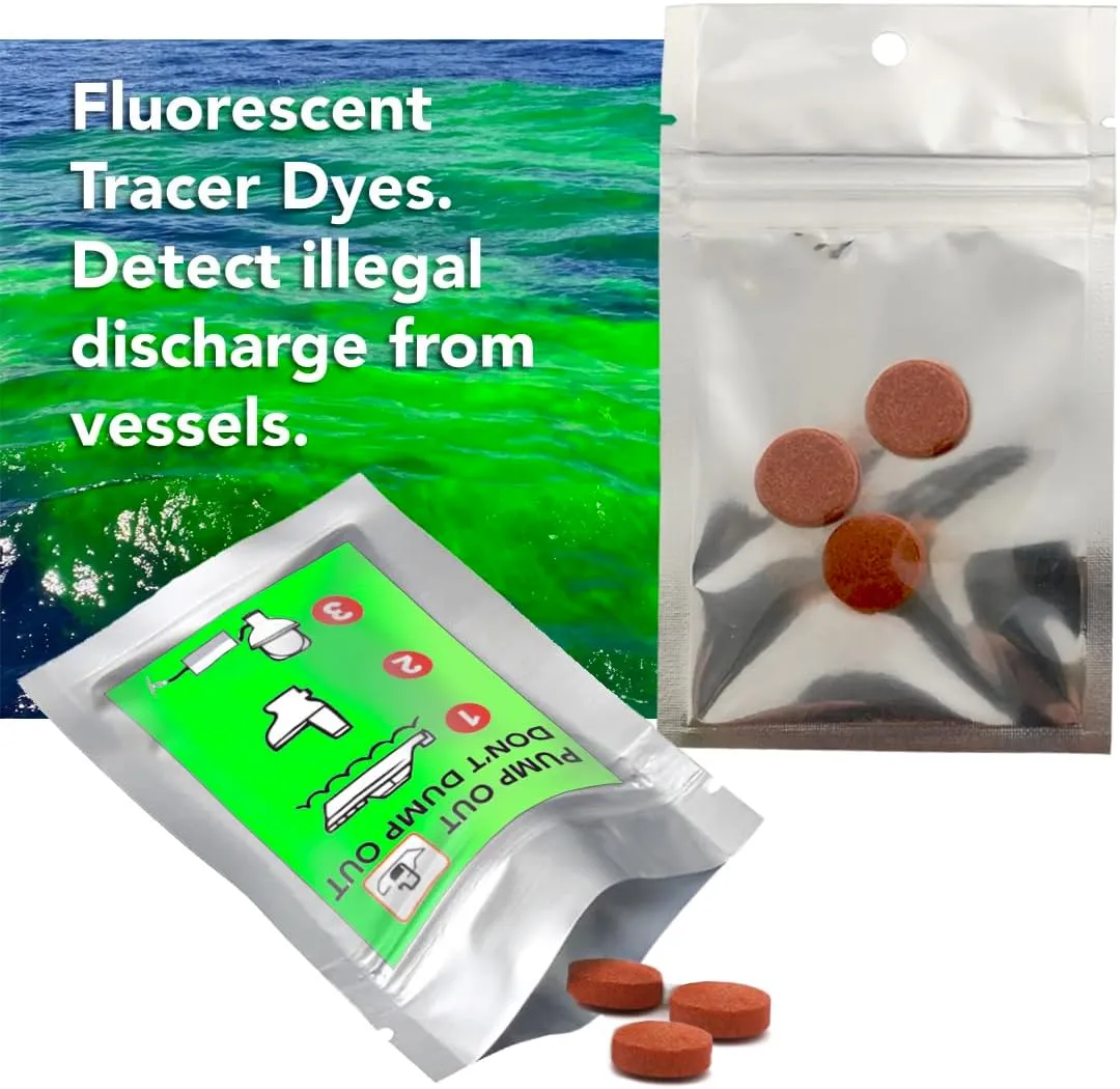 Marine Water Leak Fluorescent Tracing Tablets Pack Neon Green Dyes Detect Illegal Discharge Boats, EPA Standard Sewer and Drain Commercial