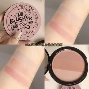 Maxfine 3-Color Rose Blush Palette – Soft Matte Finish & Long-Lasting