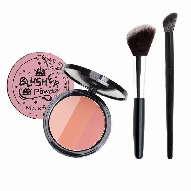 Maxfine 3-Color Rose Blush Palette – Soft Matte Finish & Long-Lasting
