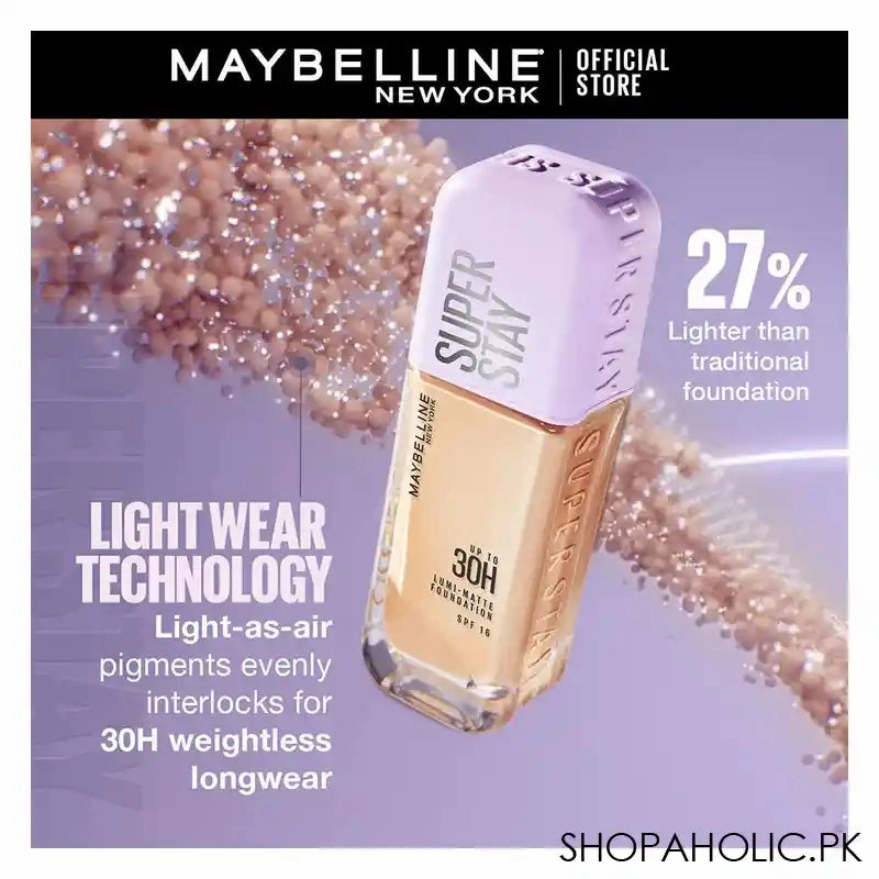 Maybelline Superstay Lumi Matte Liquid Foundation With SPF-16, 30H Weightless Longwear, 30ml, 128