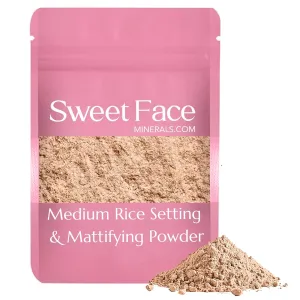 MEDIUM RICE SETTING BULK POWDER (1 Pound Refill Pouch) Loose Mineral Makeup Use alone or add to Foundation to create an even more Matte Finish Absorbs Oil Leaves Face Smooth Makeup Lasts Longer