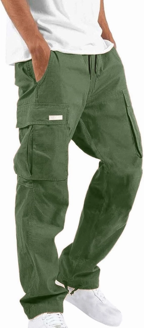 Mens Cargo Pants Big and Tall Causal Baggy Work Hiking Joggers Stretch Drawstring Fishing Travel Outdoor Trousers