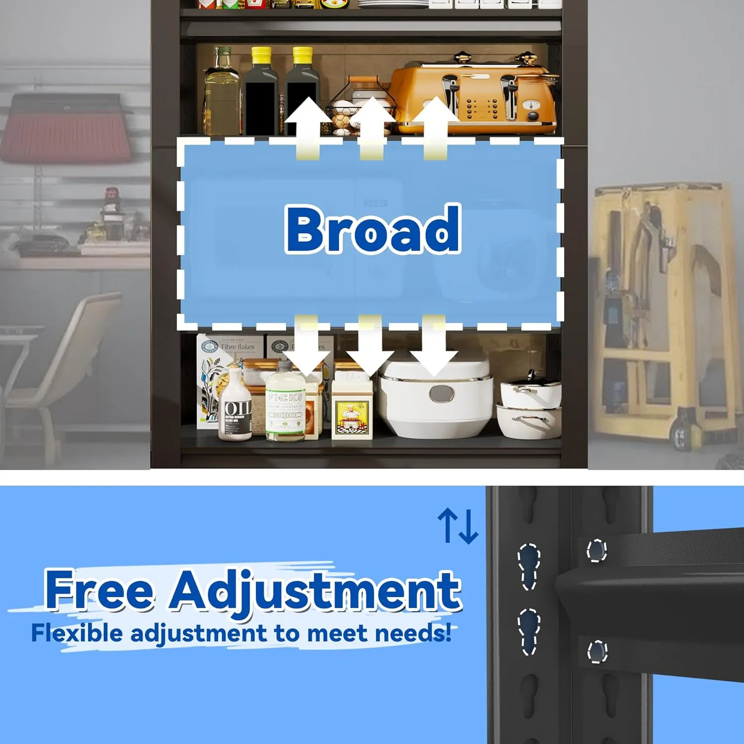 Metal Garage Shelving Unit - Space-Saving Adjustable Steel Storage Rack, Black Easy-to-Clean Industrial Shelves for Tools/Equipment, Quick Setup