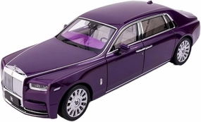 Metal Die Cast Toy Cars 1 18 for The Collection of Rolls-Royce Phantom in Pearlescent Purple Classic Alloy Car Models by Enthusiasts for Home Or Office Décor