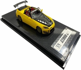 Metal Vehicles Toys 1:64 for Honda S2000 High Tail Convertible Yellow Resin Car Model Miniature Vehicle Indoor Ornament Home Or Office Décor