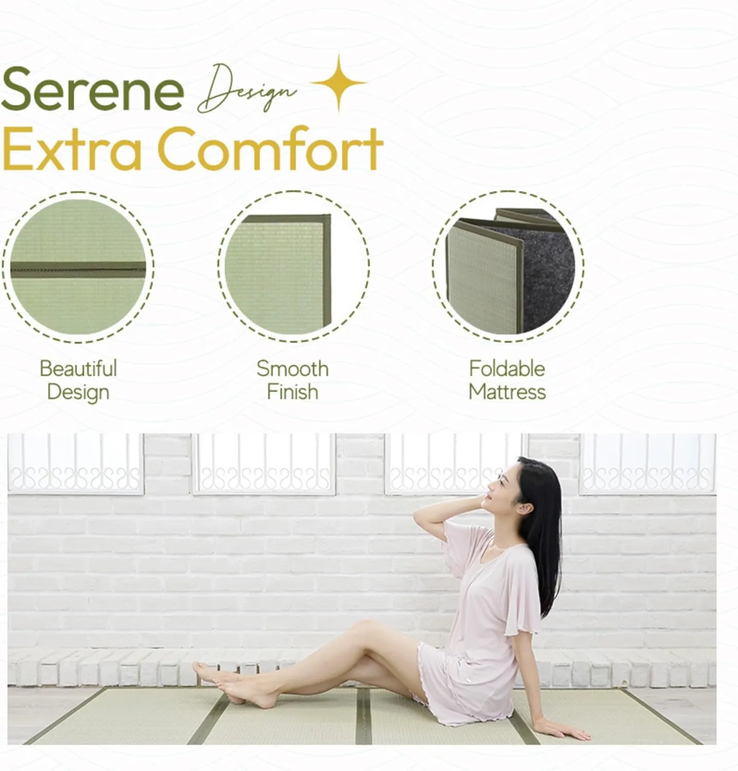 MIINA Japanese Traditional Tatami Mat, Igusa (Rush Grass) Floor Mattress, Futon, 55"x78" (Full, Natural)