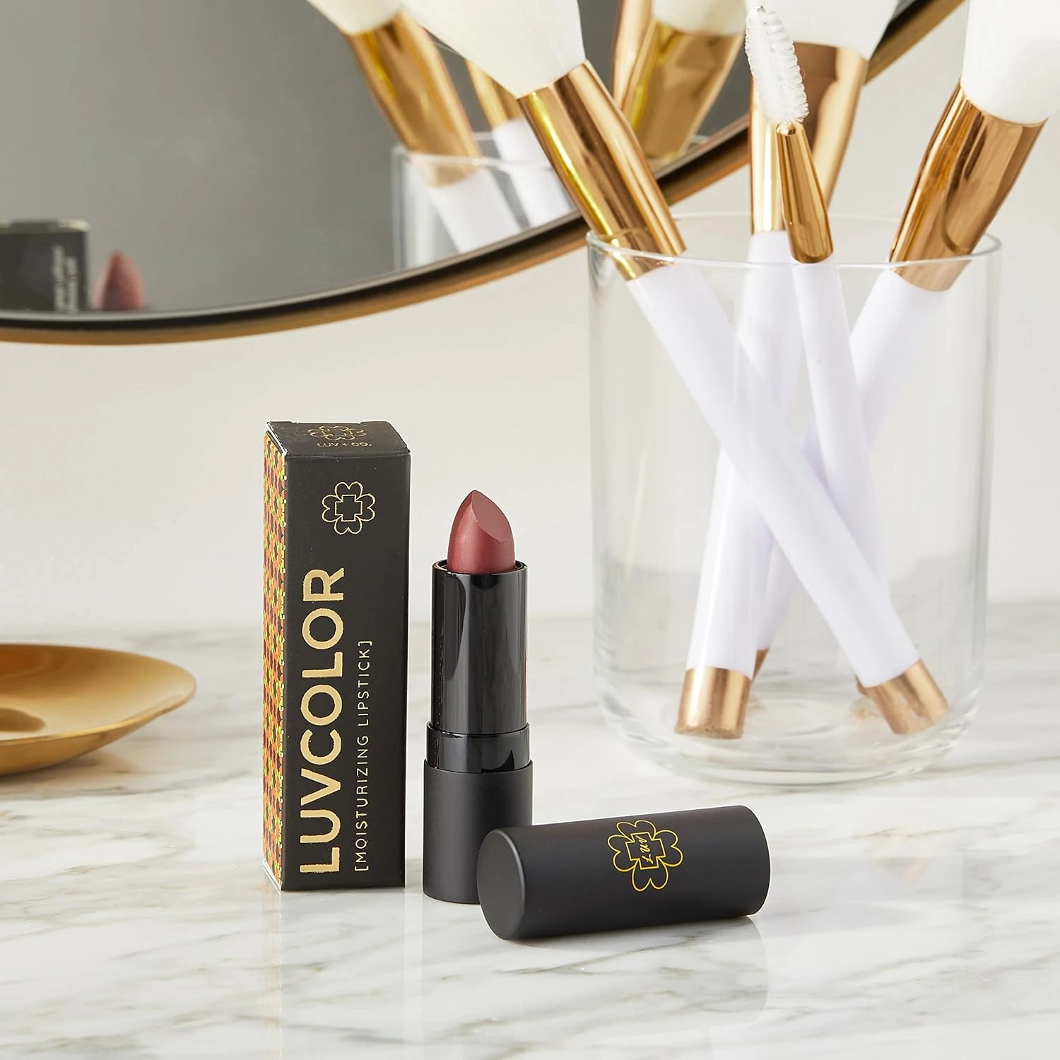 Moisturizing lipstick for women 4.5g Highly Pigmented made with botanical ingredients Organic Lipstick Gluten Free Dye Free and Paraben Free | Brown Neutral-Captivated